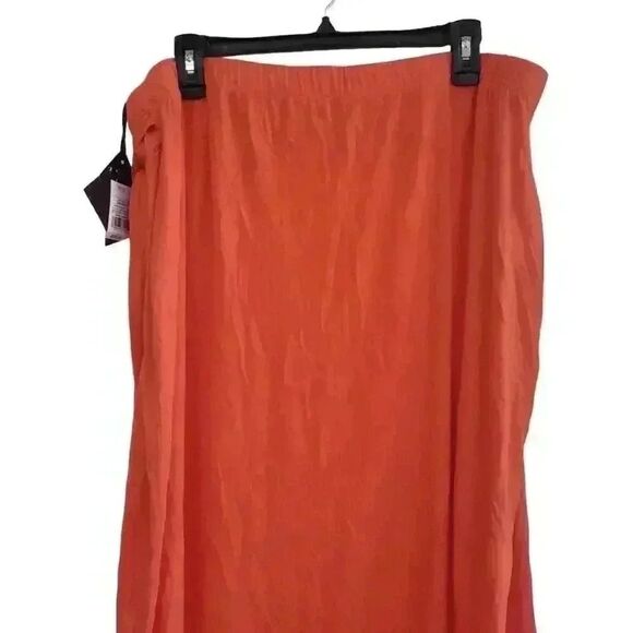 Ava & Viv Women's Orange Rayon/Spandex Knit Wrap Skirt- NEW - Picture 7 of 13